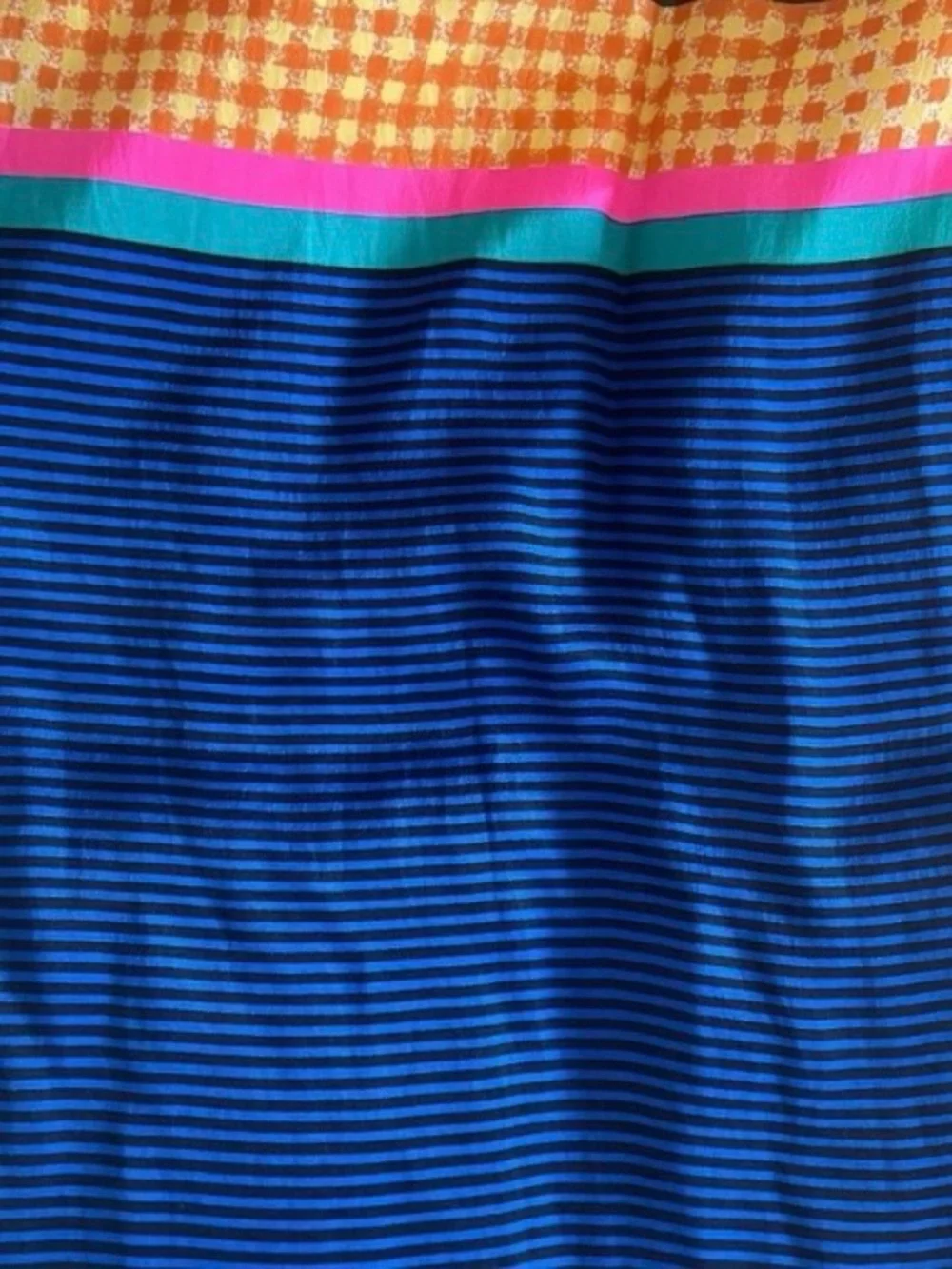 Vintage Kenzo Multi Print Silk Oblong Scarf